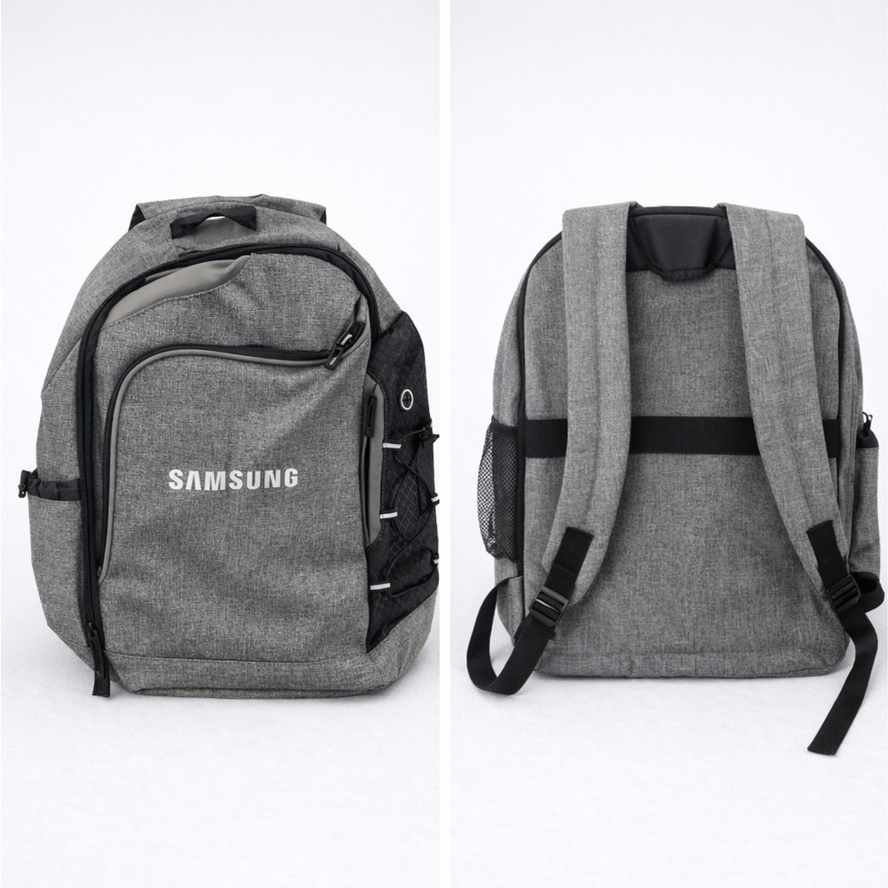Samsung Gray Tech Backpack – Laptop Backpack with Multiple Pockets, NWOT
